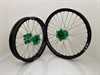 M2R MX 85cc Wheelset 19/16 Kawasaki KX85, Green/Black/Silv/Silv