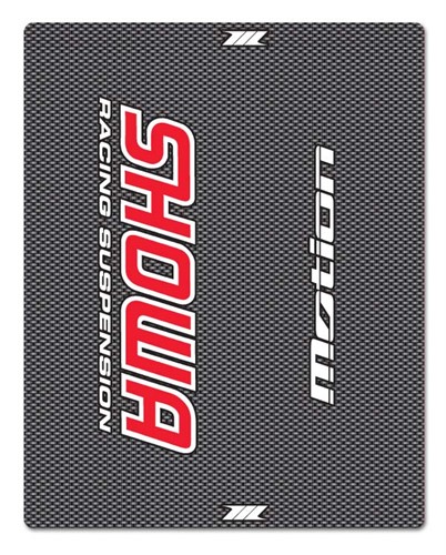 Motion gaffeldekal, Showa Carbon Röd/Vit, par